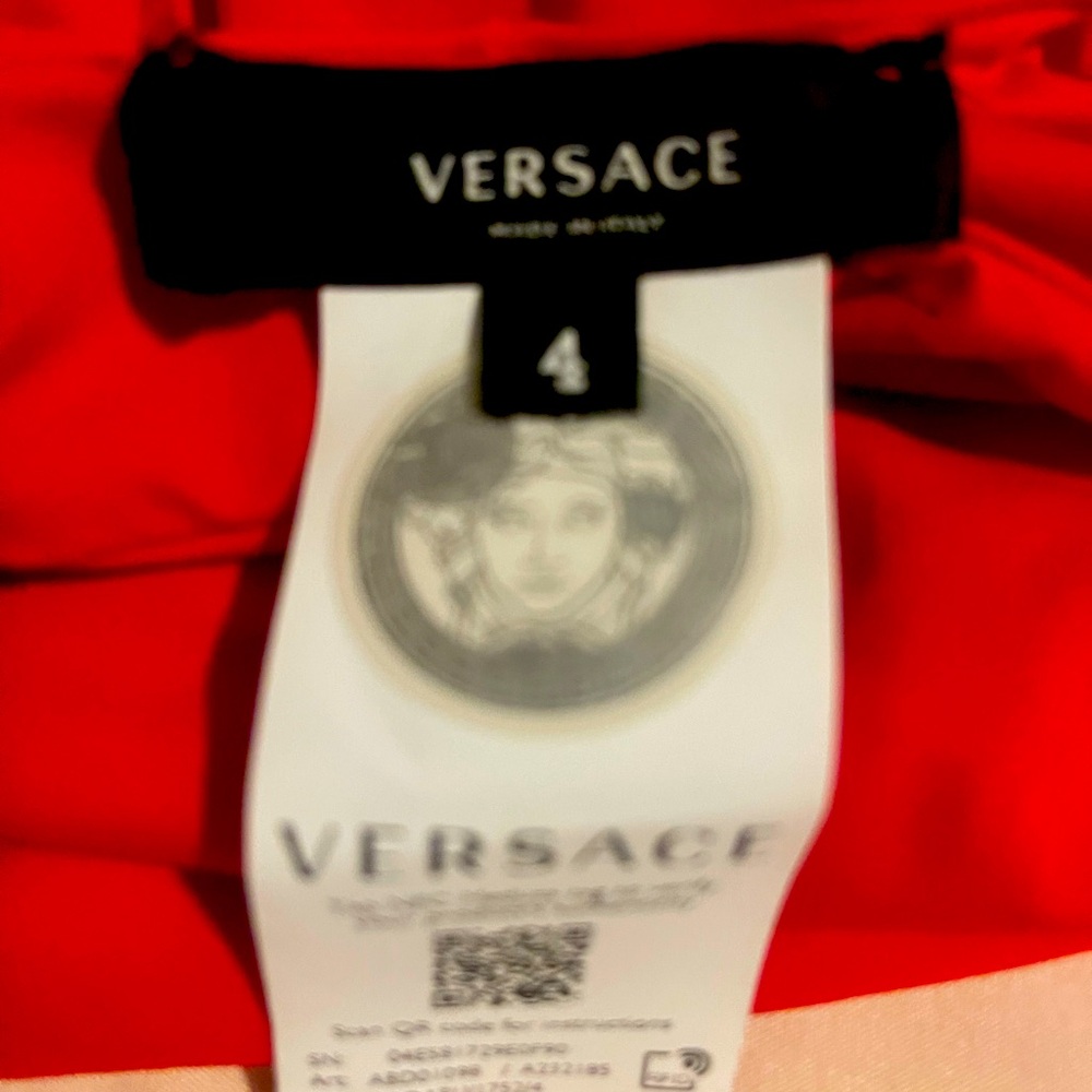 Versace Red Bodysuit One Piece with High-Cut Design - Picture 7 of 7